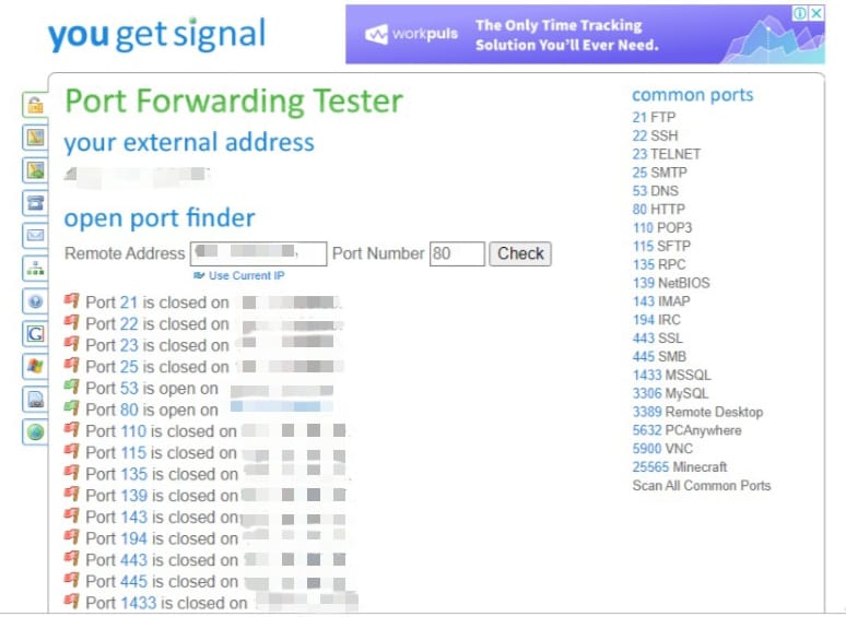 list of ports